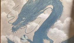 福龍の仲間たちｈito「福龍　青龍」油絵原画！癒しと知恵　東を司る護りの龍神と云われています。