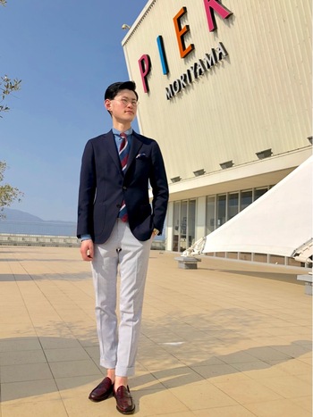 イタリア生地・上質な紺ブレ