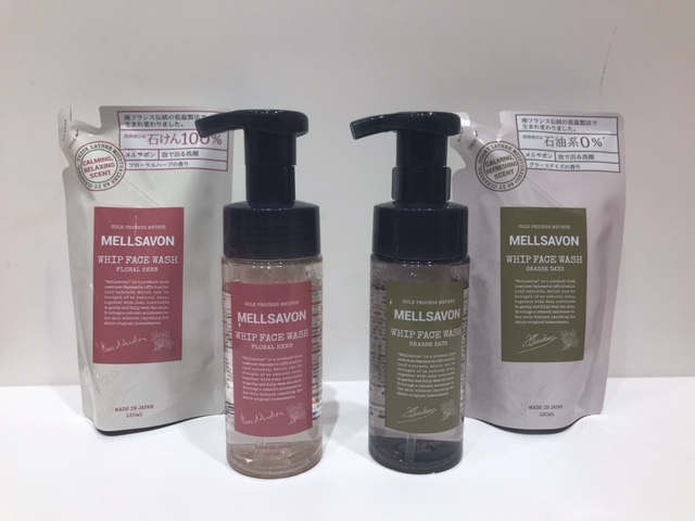 大人気☆メルサボン~ホイップフェイスウォッシュ~石けん100%天然由来の成分にこだわり製造!!泡タイプ洗顔料がセルレに新規入荷♪