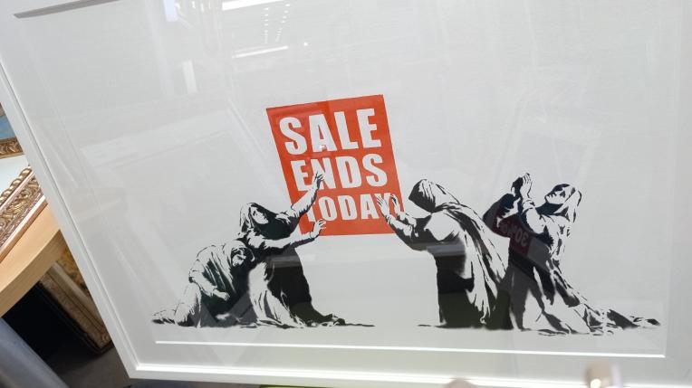 ホワイトデーセール！バンクシー絵画はいかがですか？　白いホワイトスター版画ミュシャ！