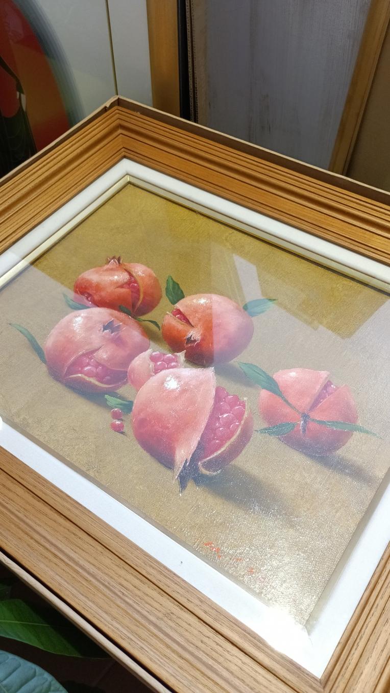 子孫繫栄絵画　「ザクロ」安田英明　原画油絵！　その他多数歓喜な絵画！