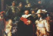 オランダ黄金時代の絵画代表作！「夜警」の版画販売中。1点のみ展示販売。レンブラントの自画像が・・・。