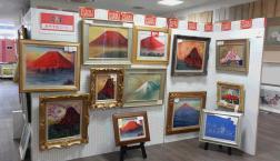 川島麦庵「赤富士」や　油絵　原画大セール中です。