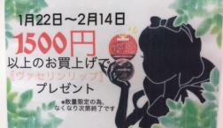 1,500円以上お買上で大人気のヴァセリンリップ☆プレゼント!!25th Anniversary☆プレゼント企画1/22～無くなり次第終了です♪