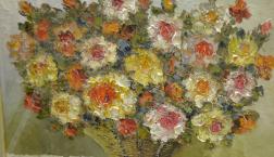 渡部ひでき「バラ」F20号　油絵　原画　長年にわたりご苦労された尊敬すべき、皆さんのための＜敬老の日＞贈り物にいかがですか？