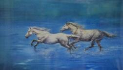 「さよなら」は、あなたの幸せの道を進んでください。軽快な馬のように！版画残りの1点！「白い馬」特別価格！