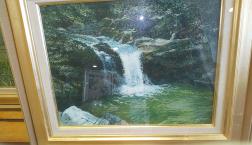 初めにあったもの「水」深尾多加緒画家　油絵！「矢淵の滝」原画