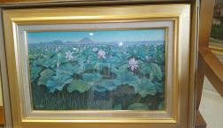 近江妙蓮公園　開花はまだ。　近江妙蓮資料館　今は無き烏丸半島蓮　深尾多加緒画家「からすま蓮」油絵！