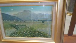 8/18(日）まで　＜深尾多加緒画家＞　草津市在住　油絵　「田植えのころ」P6 油絵原画　展示販売終了間近(定休日は月・木曜日）18時まで営業