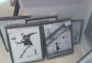 バンクシーシルクスクリーン版画　赤い風船とゴールド色の風船　それともポスター？