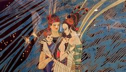 出逢いの絵画「かささぎの橋」テイシャオカン　版画！天の川を渡るときたくさんのカササギが・・・！（月・木定休日）　