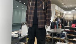 【店舗で人気！！】フード付きオーバーサイズチェックネルシャツ☆Right-onピエリ守山店☆店頭在庫残りわずかです！！
