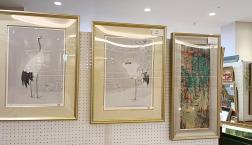 上村松篁「丹頂・幸福」シルクスクリーン版画！幸多き福寿！伊藤若冲・横山大観・小倉遊亀などシルクスクリーン版画多数！