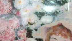 うちわ　ルノワール絵画