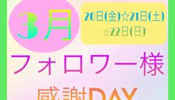 ♡3月インスタフォロワー様感謝DAY♡